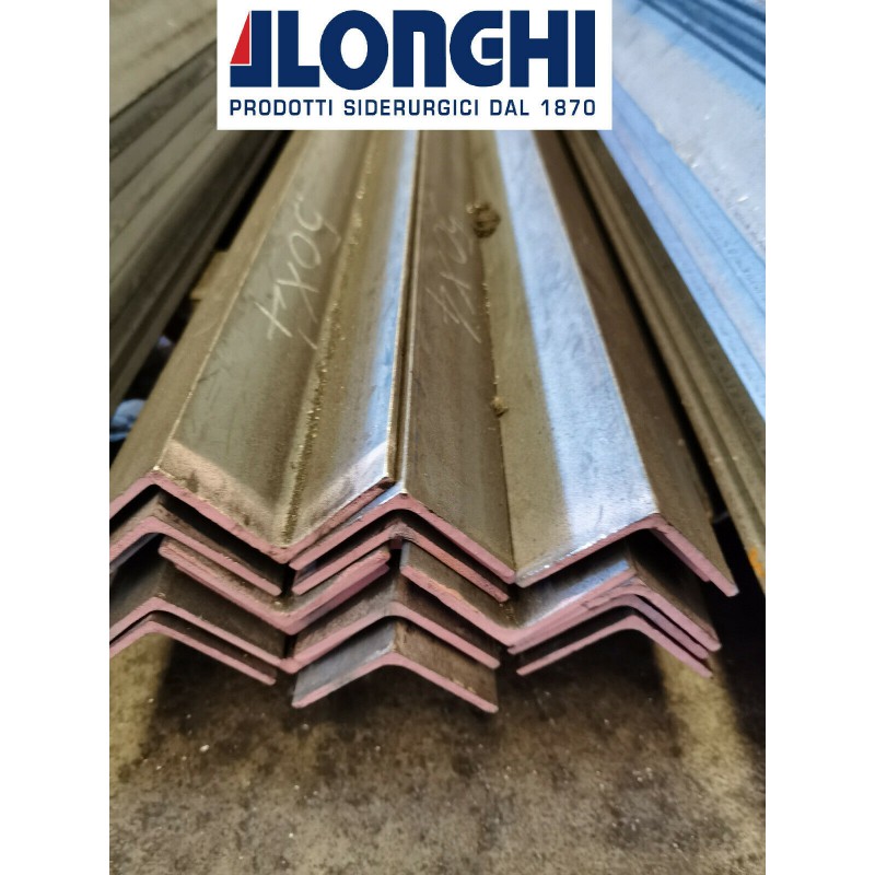 LAMINATO IN FERRO ACCIAIO BARRA PROFILO ANGOLARE 50X50X4 mm. 3 PEZZI da 2 METRI LAMINATO IN FERRO ACCIAIO BARRA PROFILO ANGOLARE 50X50X4 mm. 3 PEZZI da 2 METRI