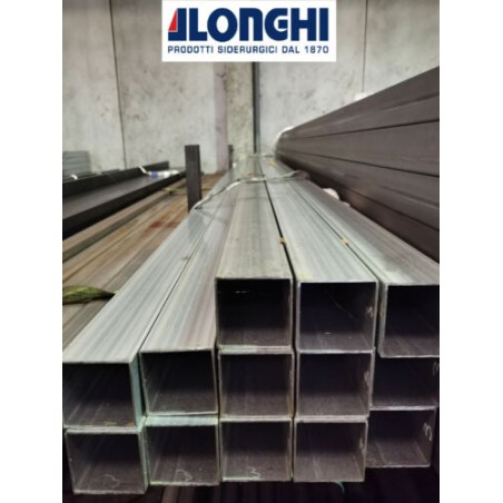 Tubolare Quadro In Ferro Grezzo, Lunghezza 2 Metri | Sezioni Da 20x20 A 100x100 Mm, Spessori 2 O 3 Mm