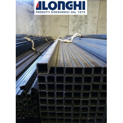 TUBOLARE FERRO SCATOLATO QUADRO DA 25 a 100 mm da 6 metri tagliato a 2 metri