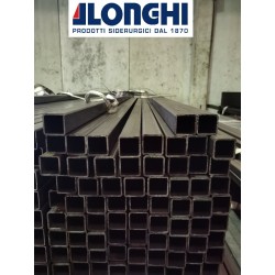 TUBOLARE FERRO SCATOLATO QUADRO DA 25 a 100 mm da 6 metri tagliato a 2 metri