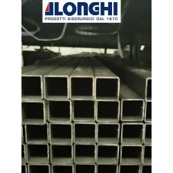 TUBOLARE FERRO SCATOLATO QUADRO DA 25 a 100 mm da 6 metri tagliato a 2 metri