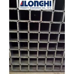 TUBOLARE FERRO SCATOLATO QUADRO DA 25 a 100 mm da 6 metri tagliato a 2 metri