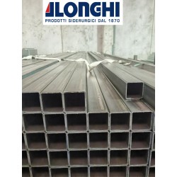 TUBOLARE FERRO SCATOLATO QUADRO DA 25 a 100 mm da 6 metri tagliato a 2 metri