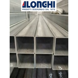 TUBOLARE FERRO SCATOLATO QUADRO DA 25 a 100 mm da 6 metri tagliato a 2 metri