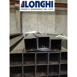 TUBOLARE FERRO SCATOLATO QUADRO DA 25 a 100 mm da 6 metri tagliato a 2 metri