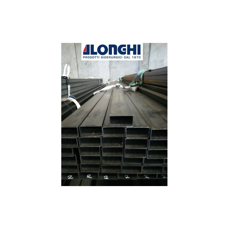 TUBOLARE FERRO RETTANGOLARE  da  100, 120, 150 mm spess. 2 - BARRA DA 290 cm.