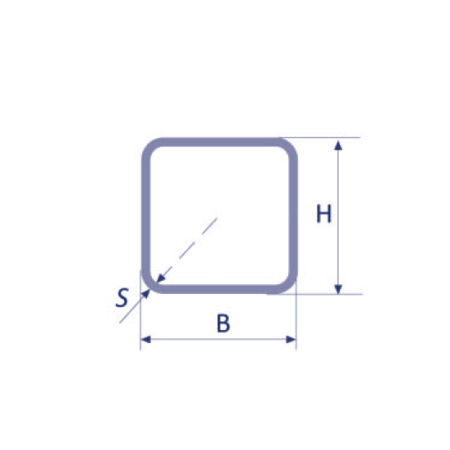 TUBOLARE FERRO QUADRO PROFILO DA  150x150x3  mm.  - 1 pezzo da 295 cm.